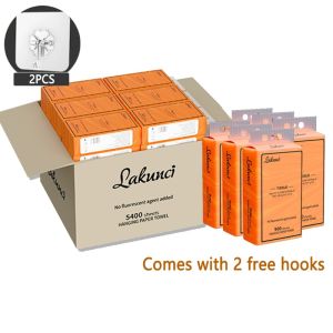 【Choose 6 packs of free cardboard boxes and 2 hooks】(Fluorescent-Free) 4-Ply Disposable Napkins Wall-Mounted Deluxe Soft Facial Tissue