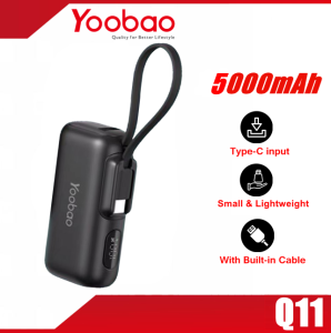 YOOBAO Q11 5000mAh Power Bank Portable For Travel Comes with Built-in Cable & Digital Display