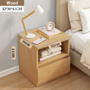 Nordic Minimalist Bedside Table | Wooden Nightstand with Drawer & Lock | Bedroom Storage Cabinet | Modern Side Table