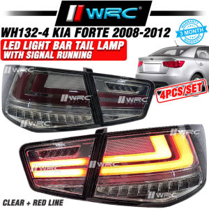 WH132-4 Kia Forte 2008 - 2012 Led Light Bar Tail Lamp With Signal Running ( Clear + Red Line )