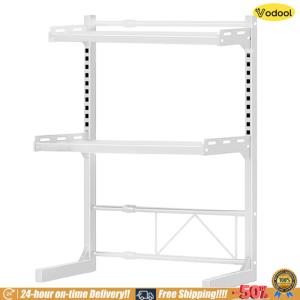 [Vodool]2/3 Tier Extendable Microwave Stand Height Adjustable Microwave Storage Stand Microwave Oven Rack for Kitchen Countertop