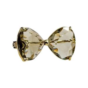 Crystals Bowknot Brooch Elegant Alloy Pin Secure Clasp Designs Suitable for Sensitive Skin