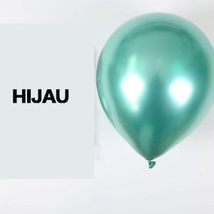 Balon Latex Chrome 12 Inch Double Metalik Isi 50 Pcs Balon Metalik Hitam / Balon Latex isi 50 Pcs