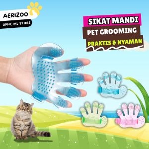Sisir Mandi untuk Kucing Anjing Bentuk Tapak Tangan Kitten Sisir Hewan Kesayangan Anda Aerizoo