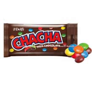 Delfi Chacha 20gr Milk Chocolate Coklat Bulat Cokelat Susu Aneka Warna Dengan Cangkang Permen Dibagian Luar Coklat