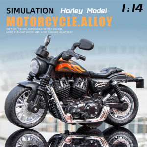 RUM 1:14 Scale Halley Alloy Motorcycle Model Light & Sound effect diecast car Toys for Boys baby toys birthday gift car toys kids toys car model car Boys toys model collection hot wheel