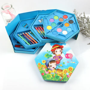 Hộp màu 4 tầng xoay ngộ nghĩnh cho bé học vẽ hộp chì màu 4 tầng xoay có 46 màu xoay gấp gọn thông minh bút màu 46 món vẽ hội hoạ thỏa sức sáng tạo