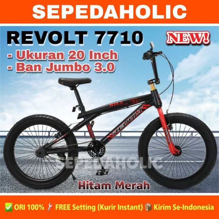 Sepeda Anak Laki BMX REVOLT 7710 Ukuran 20 Inch Ban Jumbo 3.0 Usia