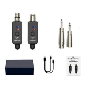 2.4G Microphone Wireless Transmitters Rechargeable Corded to Wireless Mic System for Mixer Electric Guitar