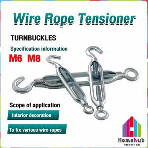 Homehub Wire Rope Tensioner Screw Alloy Turnbuckle M6 M8