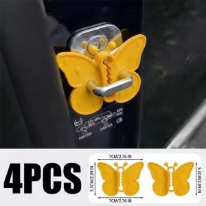 4xCar Door Shock Absorber Pad Butterfly Shaped Silicone Damper Cushion Noise Reduction Anti Vibration Latch Lock Buffer Sleeve