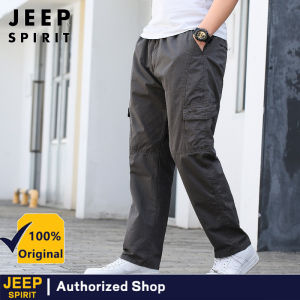 JEEP SPIRIT Mens Pants Spring and Autumn Cotton Casual Pants Cargo Loose Straight Workwear Pants