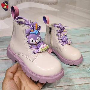 Katerina Fashion Korean Ankle Boots Shoes With Bear Charm For Kids Women Embellished Flat Heel #919M