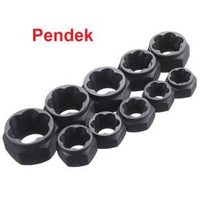 10 13 14 PCS Alat Pembuka Baut Mur Hex Rusak 9mm-19mm Set Kunci Ring pass Damaged Screw Bolt Nut Remover Patah Dol Screw Extractor Sekrup Rusak Tlms Pencabut 10pcs