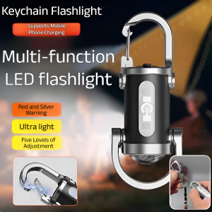 【Super bright flashlight】 Multi-function emergency rechargeable flashlight Luminous keychain Strong long-range light Waterproof flashlight Night fishing lighting