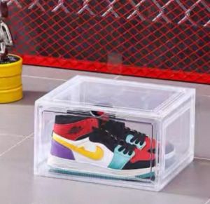 Ⓜ️ZEROIDEASⓂ️ Dustproof and Stackable Shoes Box Big Capacity Magnetic Shoe Organizer Stackable Storage Boxes Shoe Box Shoe Rack Shoes Case Sneakers Transparent Plastic Case Sneakers Showcase Sneakers Storage Box Sneaker Box Shoes Cabinet