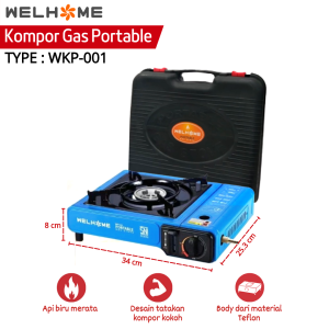 Kompor Gas Portable 2 In 1/ Kompor Portable / Tungku Gas WELLHOME WKP-001 kompor portabel welhome wkp 001 - Kompor Gas Camping 1 Tungku 2in1 Gas Kaleng & Gas Elpiji Tabung - sudah termasuk BUBBLE EXTRA - NOAH ONLINE STORE
