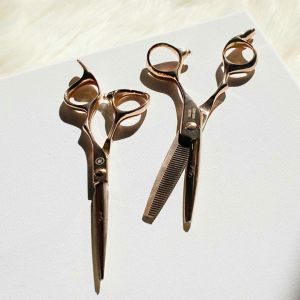 กรรไกรตัดผม Goh ขนาด 6 นิ้ว สําหรับมืออาชีพ สแตนเลส 440C รุ่น Pink Champagne สินค้าพร้อมจัดส่ง