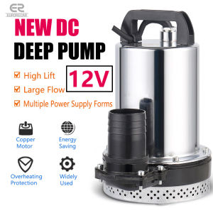 12V 24V Water Pump DC Submersible Agricultural Irrigation Water Pump 2 Outlet for Swimming Pool Pond Flood Drain