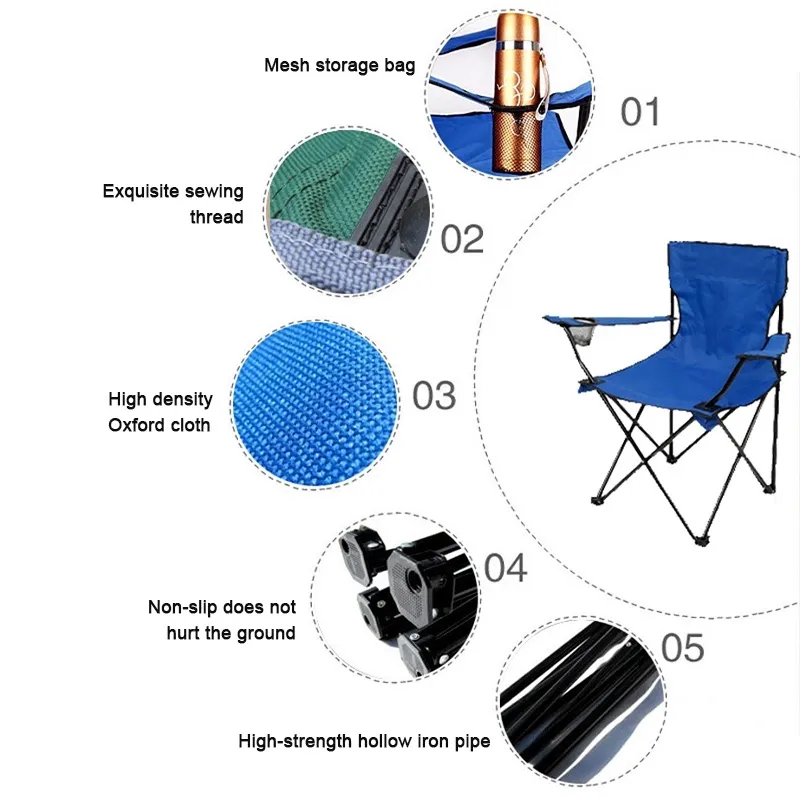 NEXA Camping Chair Foldable Portable Outdoor Folding Chair For Hiking Beach  Chair With Storage Bag