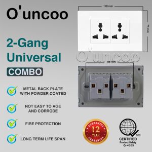 Ouncoo Switch Light Outlet Wall Universal Socket Plug Socket White Wide Series Home Circuit