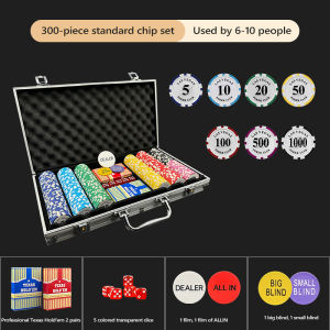 Poker chip set casino games casino chips poker chips/mahjong chips/Texas Holdem chips with carrying case high-quality poker chips