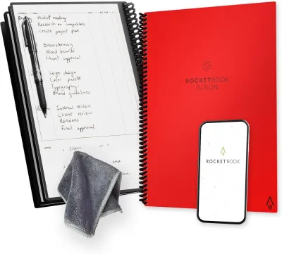 Rocketbook Fusion Smart Reusable Notebook - Calendar To-Do Lists and Note Template Pages