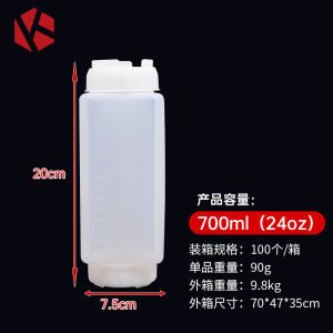 Dual Nozzle Inverted Condiment Bottle 700ml - Health Control Smooth Squeeze Japanese Style Double Nozzle Design - Kitchen Scene