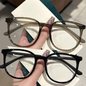 Kính gọng vuông lớn Retro cho phụ nữ nam đơn giản trong suốt Kính mắt hàng ngày đa năng cảnh tượng Kính mắt phụ kiện thời trang