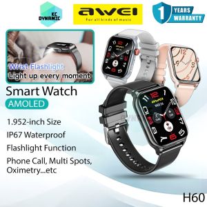 Awei H60 AMOLED Smart Watch Outdoor Sport Smart Watch Flashlight Phone Call  IP67 Waterproof Awei Smartwatch