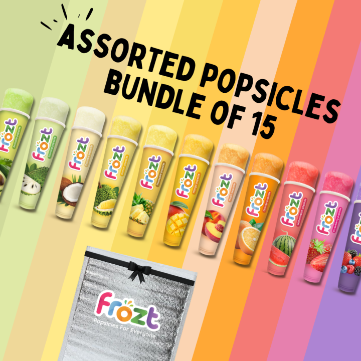 Frozt Assorted Popsicles Bundle of 15 - Real Fruit, Lower Sugar & Guilt ...