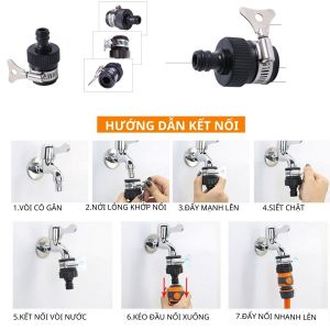 Vòi tưới cây đa năng 8 chế độ Vòi xịt tưới cây Xịt rửa xe Rửa sân vườn Tắm thú cưng | VT-8