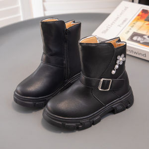 Future seeds rubber shoes boots for kids girls zip heels boots for kids girl size 26-36