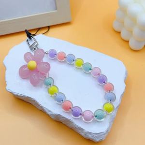 SIGVARD - Tali Gantungan HP Gelang Manik - Manik Bunga Kristal Bulat Cantik Lanyard Handphone KEY18