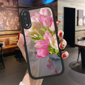 เคสสำหรับ Vivo S11907Vivo S1 Pro1920 T1XV11i Vivo/1806 ProPhone เคสสำหรับเด็กผู้หญิงเด็กผู้ชายผิวสัมผัสเพรียวบางลายการ์ตูนทิวลิปปกหนัง PU