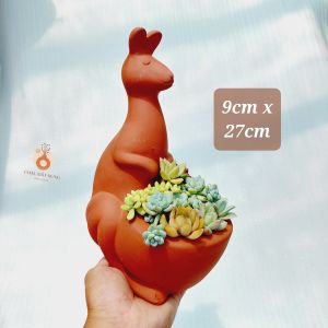 Chậu đất nung Bình Dương - Chú chuột túi dễ thương miệng chậu 9cm chiều cao 27cm