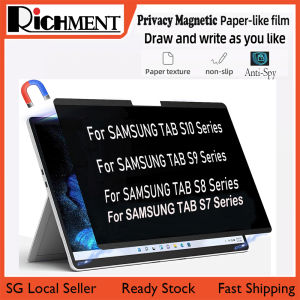 【🔥SG SELLER🔥】RICHMENTGADGET Like Paper feel Privacy Screen Protector Removable & Reusable Privacy Screen Film for SAMSUNG GALAXY TAB S10 ULTRA S10U S10+ S9 ULTRA S9+ S8 ULTRA S10U S9U S9FE S9fe+ S8U S7 FE S7FE S7+