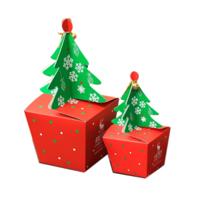 🌻🌻กล่องของขวัญ ของชำร่วย ทรงต้นไม้ ต้นคริสมาส เทศกาลสำคัญ