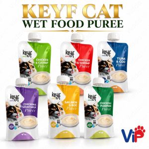 Keyf Cat Food Puree 100g Creamy Wet Treat with Six Flavor Options