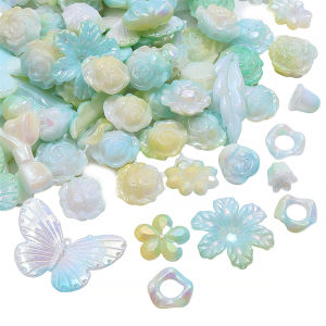 20กรัม/ถุงลูกปัดอะคริลิคผสมดอกกุหลาบดอกไม้ผีเสื้อใบไม้จี้สำหรับสร้อยข้อมือทำด้วยมือ DIY สร้อยคอพวงกุญแจเครื่องประดับทำเครื่องเพชร