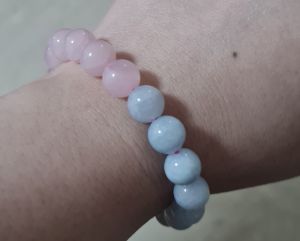 Rose Quartz and Aquamarine Bracelet