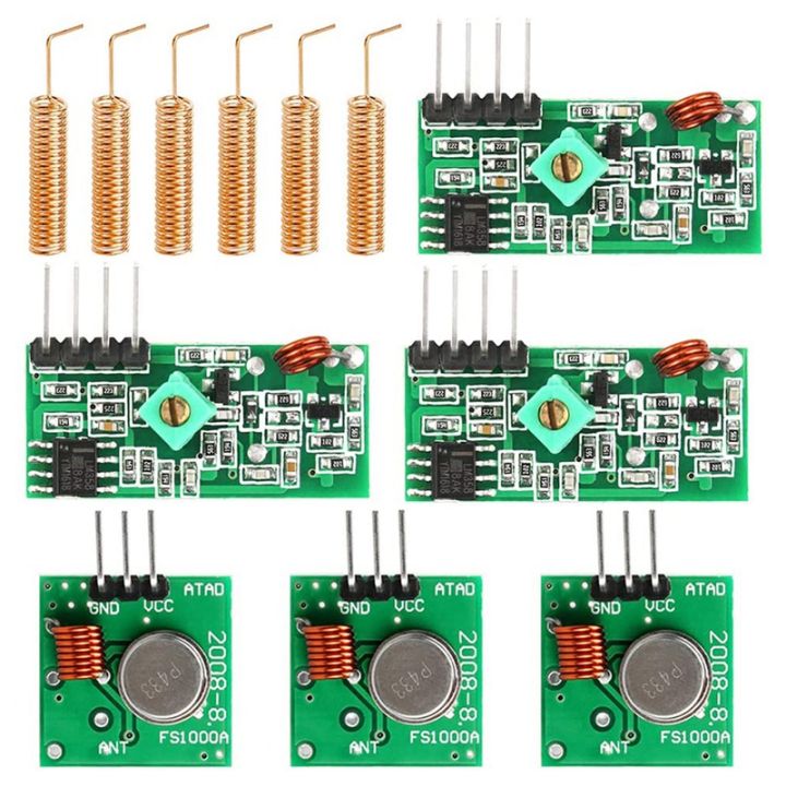 Set of 3 433 MHz Radio Module + 433 MHz Antenna Helical Spiral Spring ...