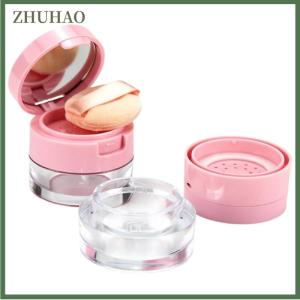 ZHUHAO กล่องใส่แป้งฝุ่นแบบพกพา3G 5G 1ชิ้นภาชนะเปล่าที่ใส่แป้งฝุ่นพร้อมตะแกรงร่อนสำหรับใส่เครื่องสำอางขณะเดินทาง