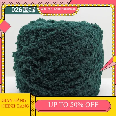 100g Len bông xù đan móc đồ handmade túi xách mũ nón
