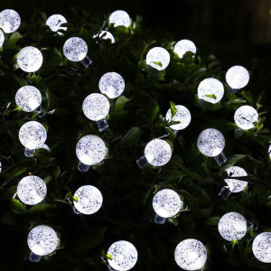 [Local Warranty]Solar Christmas Light Outdoor Crystal Ball String Light 5M/12M Outdoor Waterproof Fairy Light LED String Light Crystal Ball White/Warm/RGB Light Suitable For Garden Outdoor Festival Lighting Atmosphere