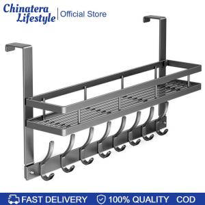 Over The Door Hanger with 8 Hooks Door Storage Organizer Heavy Duty Organizer Rack Punch Free for Living Room Bedroom