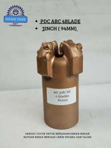 Mata bor pdc ARC 4Blades 94mm 35inch penghancur batuan keras dengan stabil