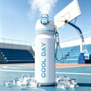 PENTU 700M Spray Insulated Cup Leakproof Gradient Color Vacuum Flask Drinkware Spray Cooling Insulated Water Bottle Sports