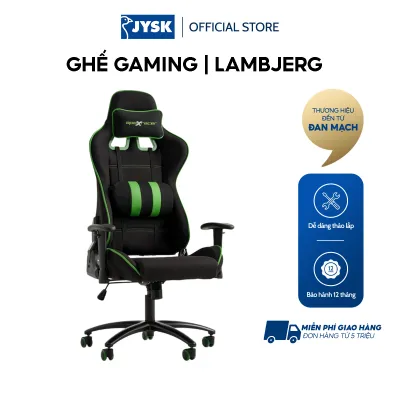 Ghế gaming | LAMBJERG | kim loại/polyester | đen/xanh lá cây | R69xS56xC129/139cm
