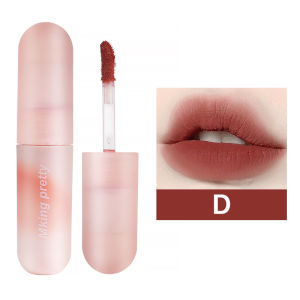 Ta💋.Velvet Soft Mist Lip Mud Wanita Non Fading Non Stick Cup Lip Glaze Siswa Matte Lipstik
